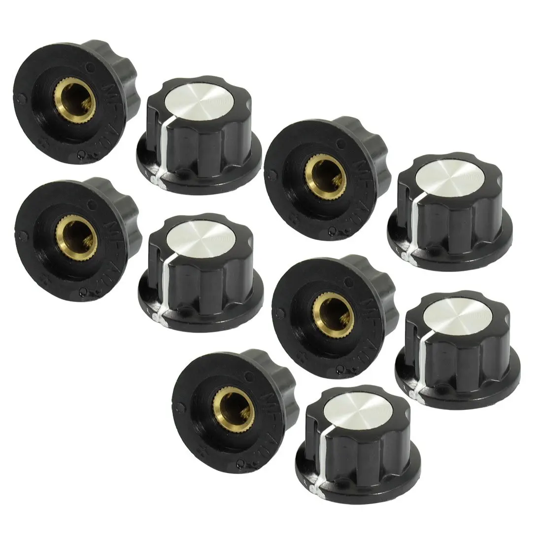 

1/5/10pcs Silver top potentiometer volume control rotary knob, A01 19.5x11.5mm aperture 6mm