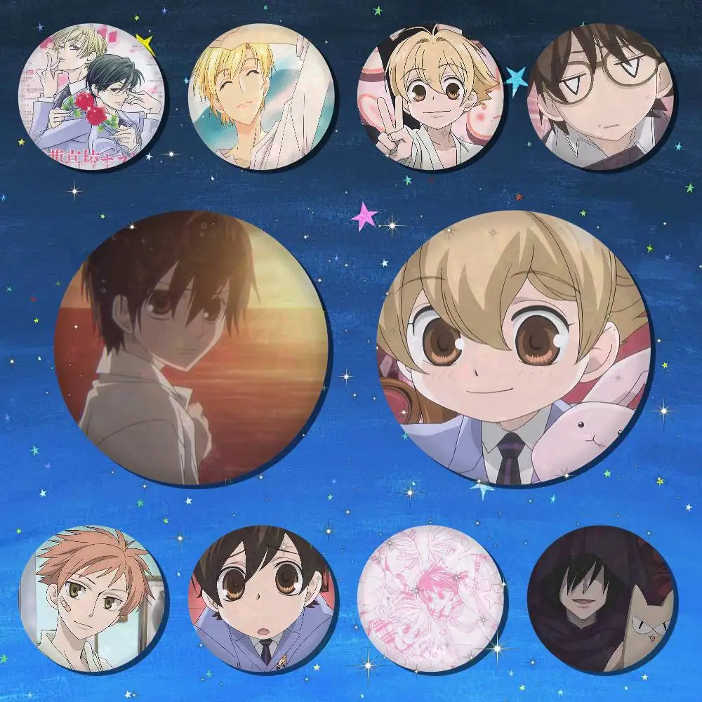 A-Ouran High School Host Club Anime Round Badges, Brooches, Clothing Accessories, Birthday Gifts, Anime Conventions