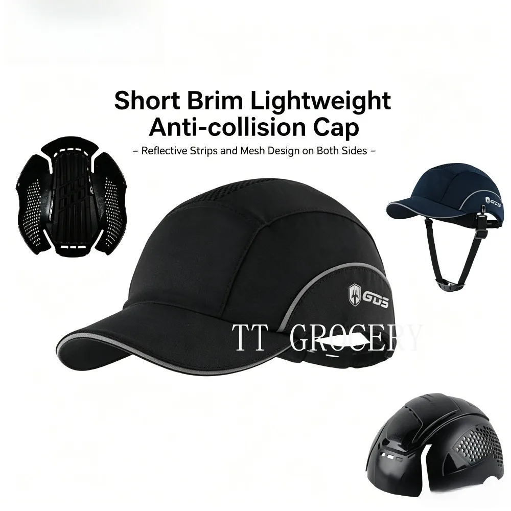 Lightweight Bump Cap for Men Breathable Cotton Safety Baseball Hat with Short Brim Anti-Impact Head Protection for Industrial
