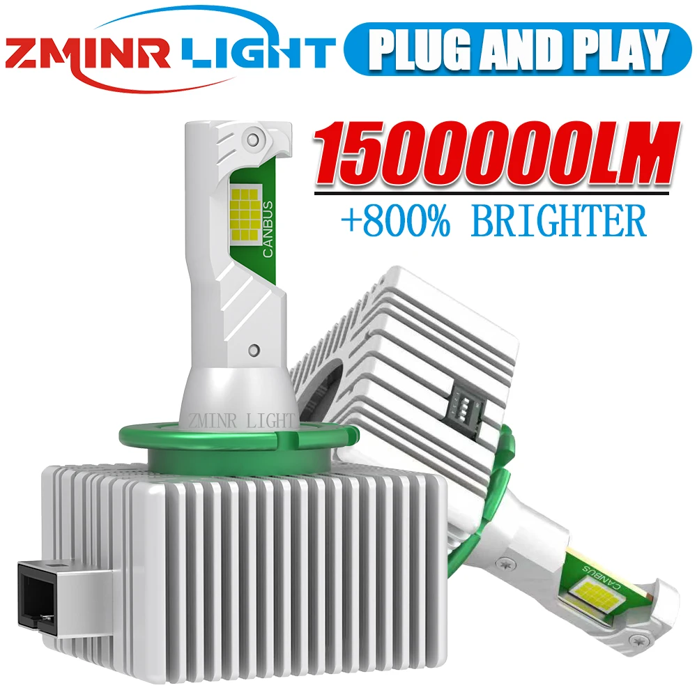 

Светодиодные лампы D1S D3S D2S D4S D8S для автомобильных фар, мощные, с CANBUS, замена ксеноновых ламп, 1500000 лм, суперяркие, автосвет, Plug&Play, 12В