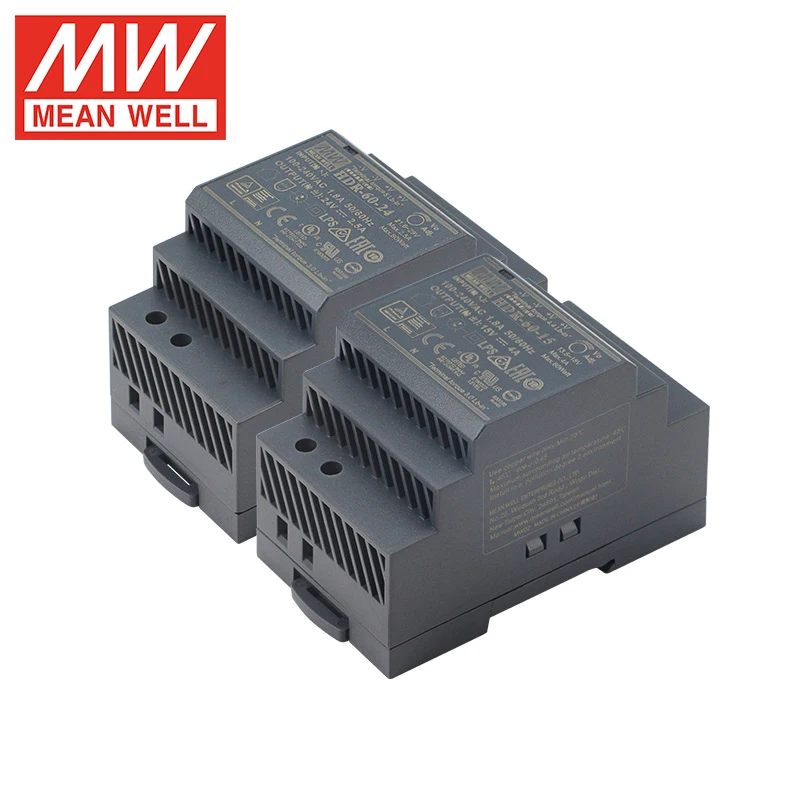 Meanwell HDR-60-24 60W 24V 2.5A DIN Rail Power Supply 5V 12V 15V 48V Industrial Power Supply DC Output Voltage Adjustable