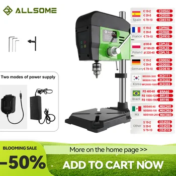 Allsome 4-מהירות יצוק בנצ 'טופ מקדחה מכונת קידוח מכונת קידוח תואם makita 18v סוללה ו-ac 220v מתאם v