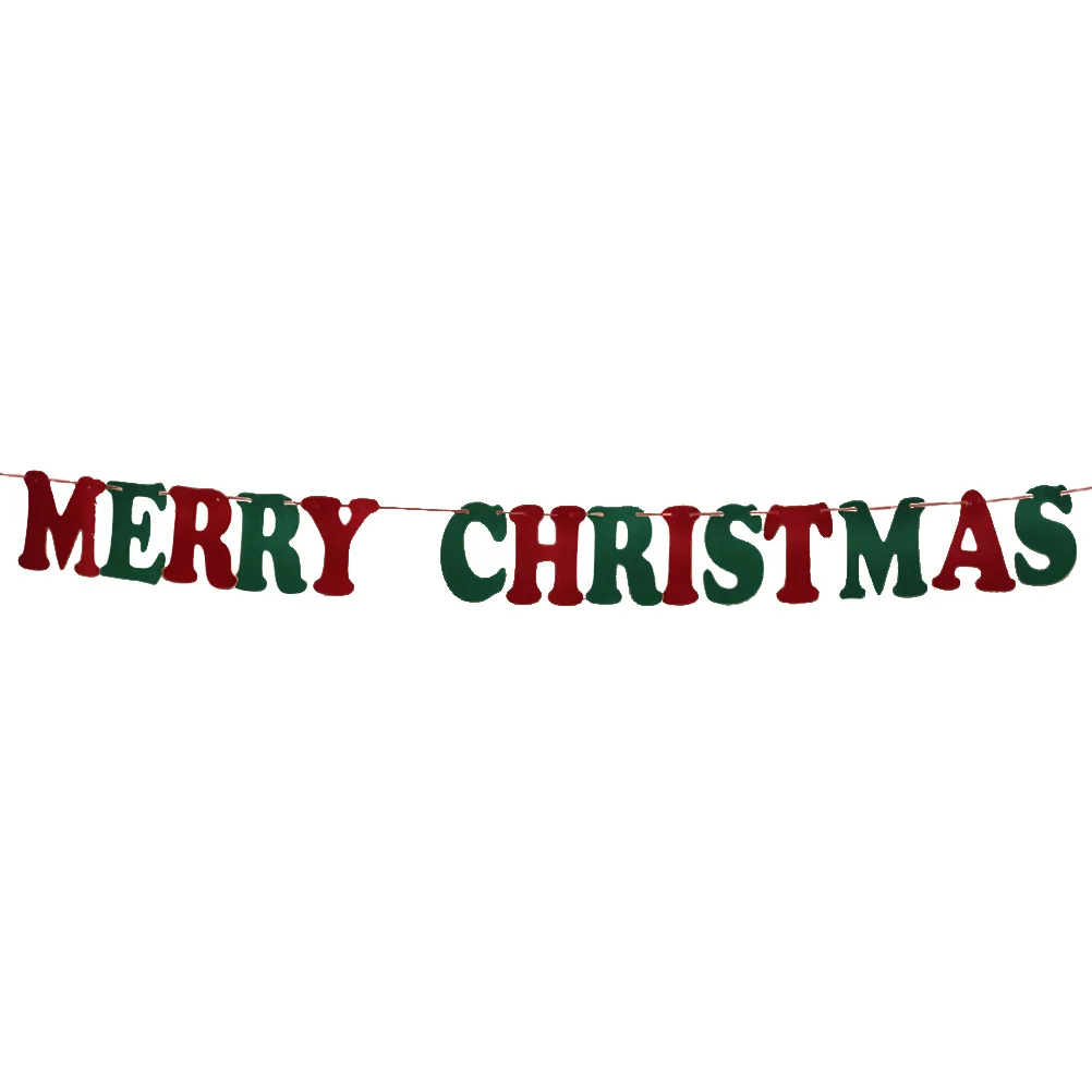 

Merry Christmas Letters Banner Burlap Flags Natural Felt Material Ideal for Wedding Party Baby Shower Christmas Event Decoration
