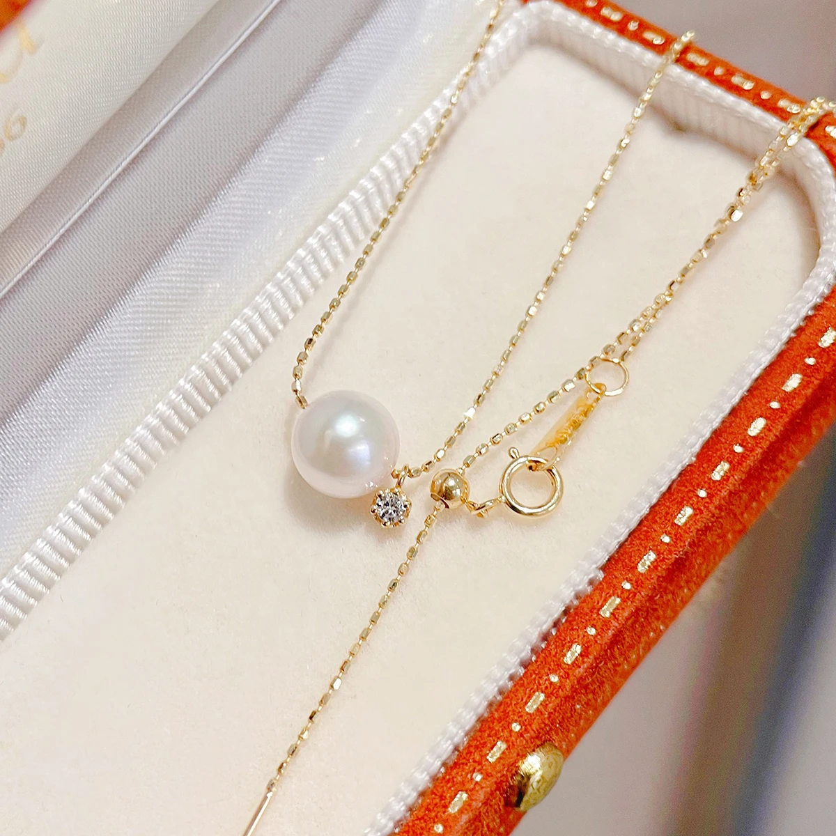 

Женское ожерелье из чистого серебра S925, жемчужный кулон, цепочка на ключицу в японском и корейском стиле, легкий роскошный модный праздничный подарок