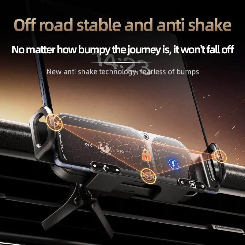 Faltschirm-Auto-Wireless-Ladegerät Dual-Coil-Montage 15 W schnelles Auto-Laden für Samsung Galaxy S23 S22 S21 Z Fold Flip 5 4 3