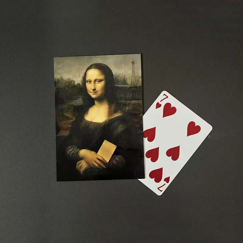Tours de magie en gros plan de prédiction de Mona Lisa, carte choisie apparaissant, illusion de magie, accessoires de mentalisme