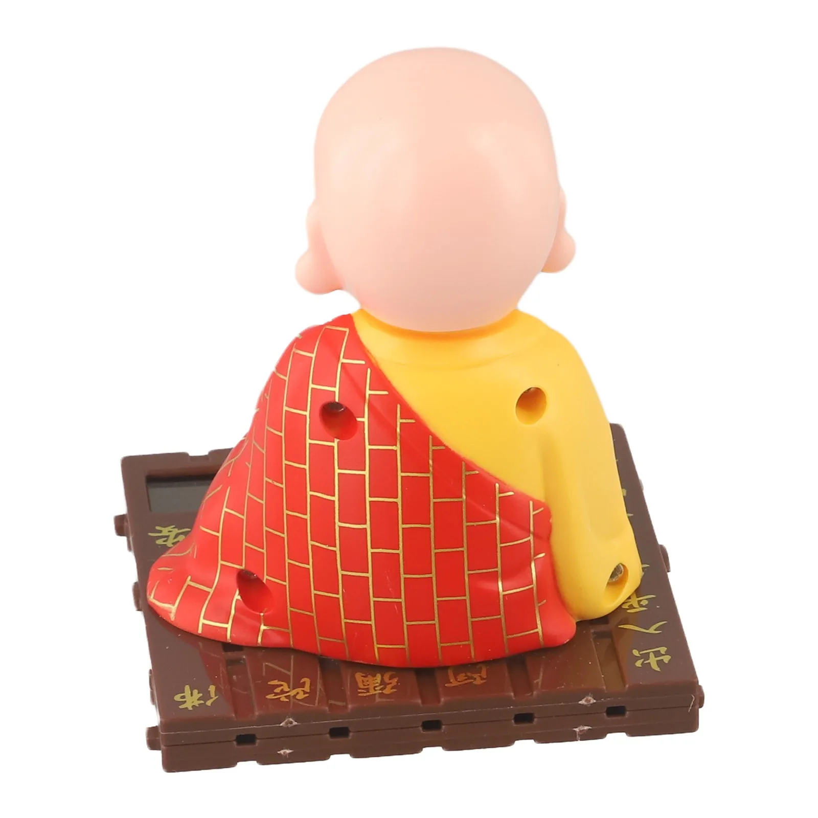 Monk Dashboard Ornament Solar Monk Sculpture Solar Head Shaking Buddha Monk Figurine Desk Ornament Car Dashboard Ornament