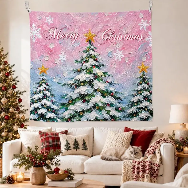 VIKAMA Winter Trees Ocean Window Tapestry Wall Hanging, 6 Designs, Wall Decor for Bedroom Living Room Dorm