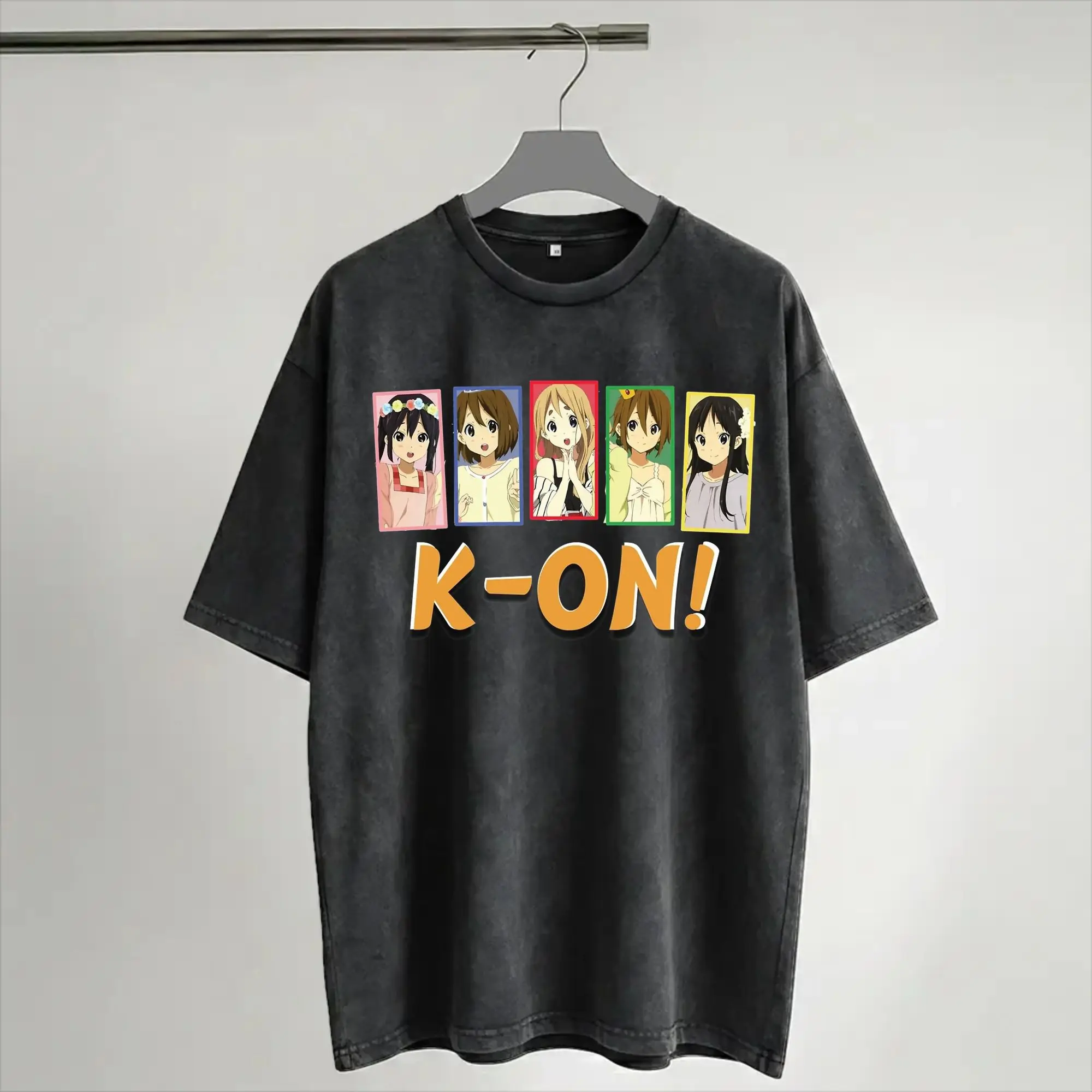 K-On Houkago Tea Time Washed T Shirt Streetwear Hip Hop Fashion T-Shirts  Tees Tops Men Women Short Sleeve Oversize