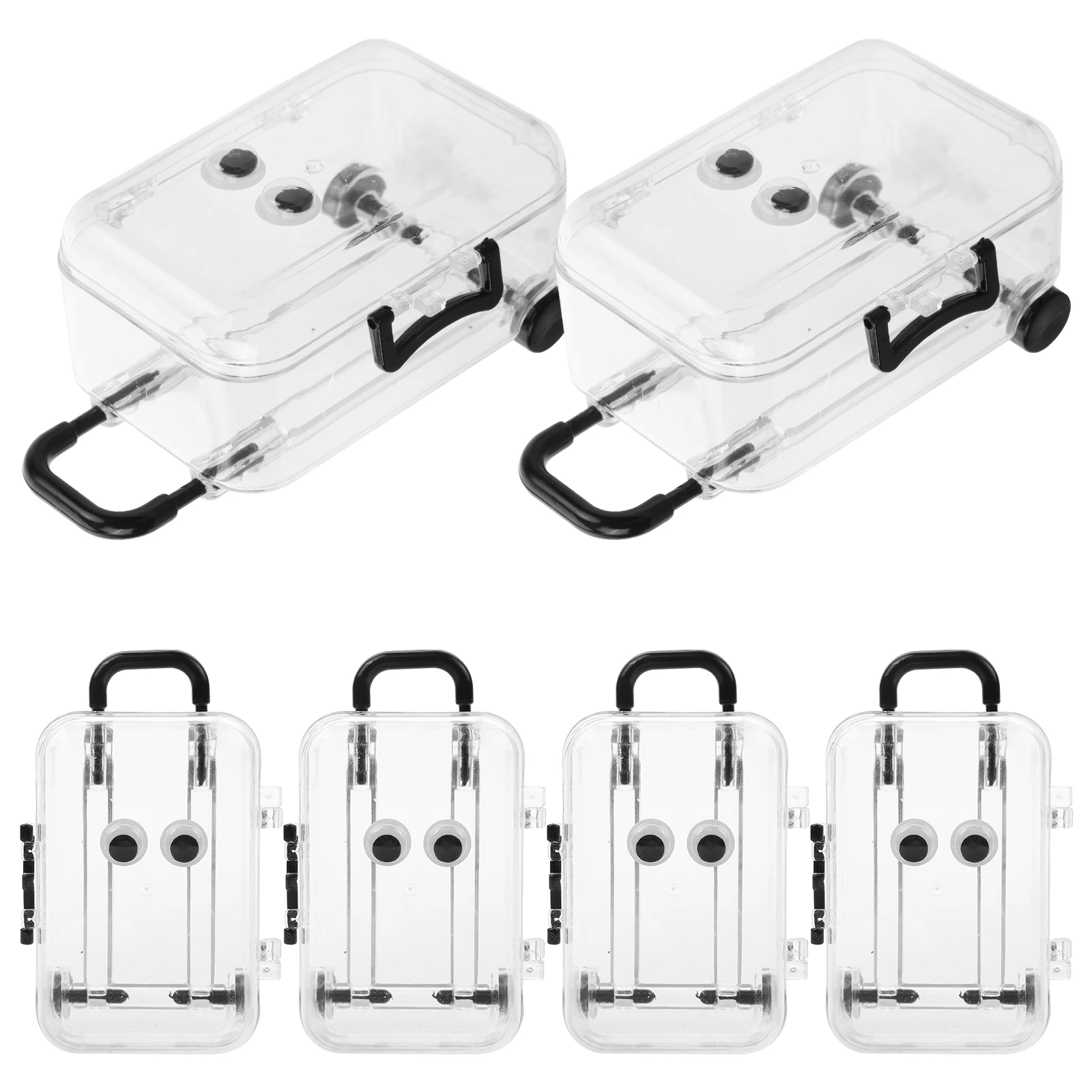 

6 Pcs Trolley Case Storage Box Jewelry Organizer for Travel Clear Suitcase Tiny Mini Vintage Empty