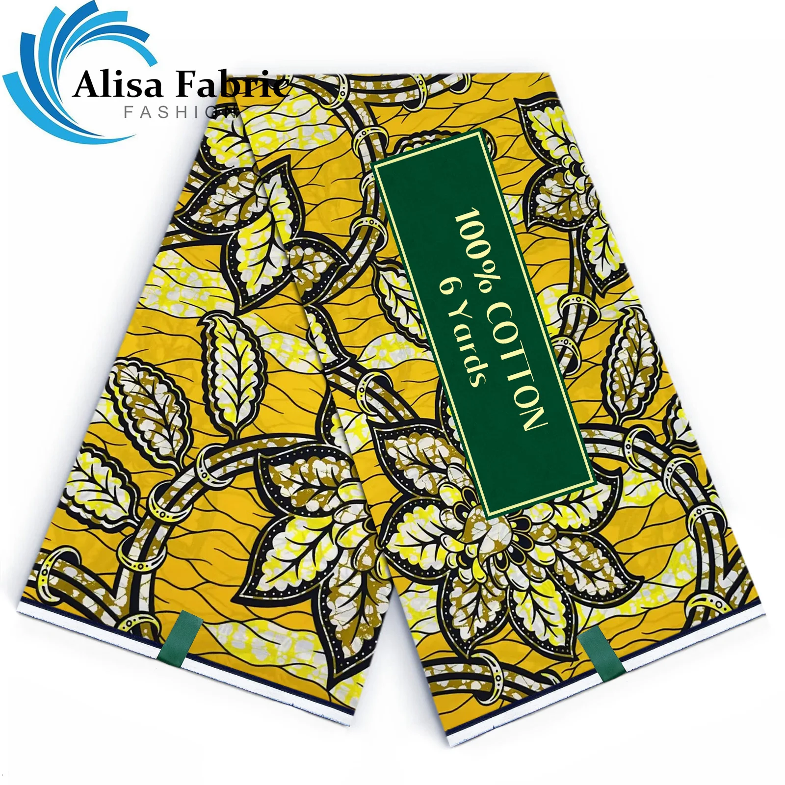 

6-ярдовая африканская хлопковая ткань с восковым принтом, материал батик, высокое качество для шитья платья, нигерийская свадебная церковная одежда