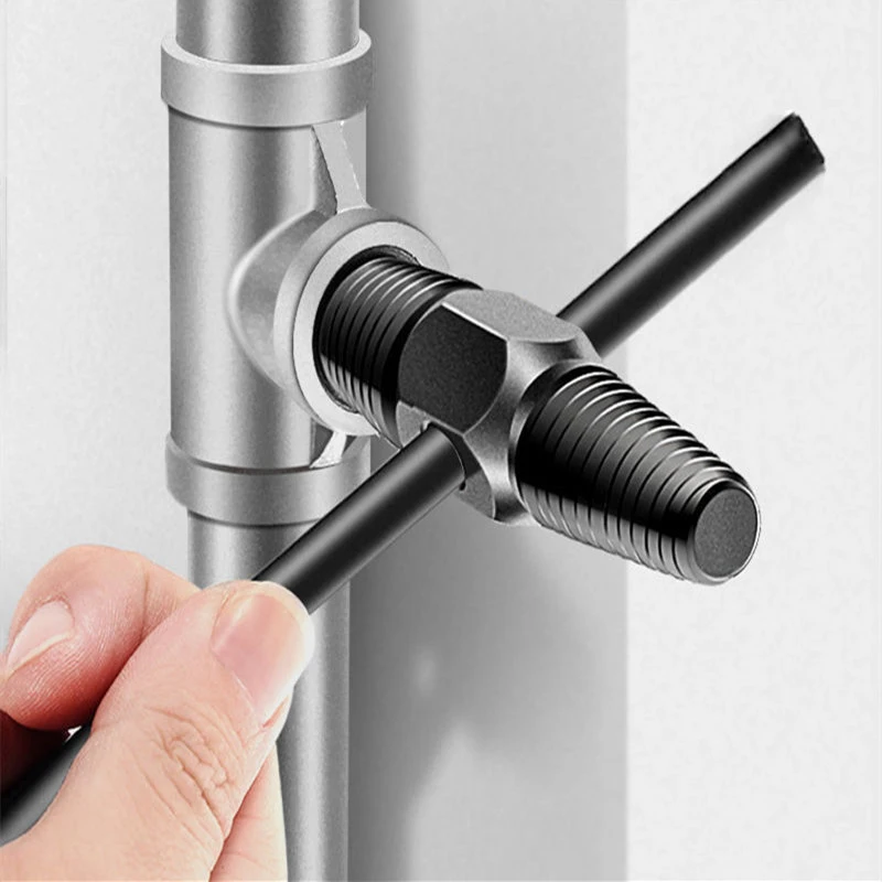 Double Head Tap Faucet Valve Broken Screw Extractor Thread Tapping Pipe Damaged Wire Water Pipe Bolt Broken Remover Hand Tool