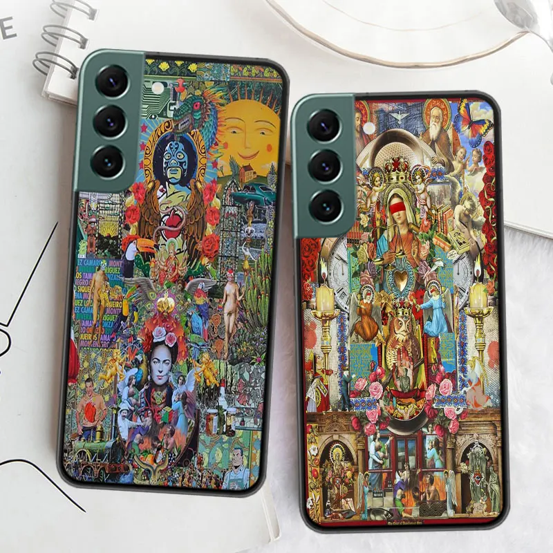 Complex picture digital collage Phone For Samsung Galaxy S24 S22 Ultra S21 Plus S20 S23 FE Case S10 S10E S9 S8 S7 Edge Cover Sil