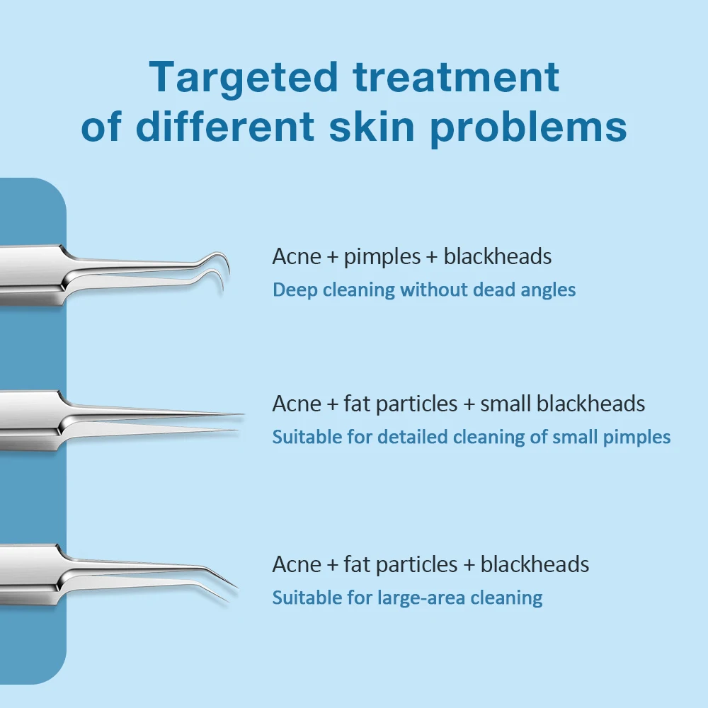 Klips do komórek ze stali nierdzewnej pryszcze pęseta zestaw igieł do trądziku środek do oczyszczania porów cząstki tłuszczu pryszcz narzędzie do usuwania zaskórników z pudełkiem