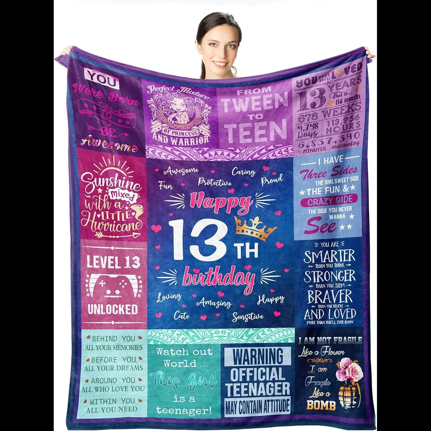 Wisegem x Blanket  Perfect Throw for Home  Garden  Cozy Decorative Teen Gift  Soft Textile for Her Room