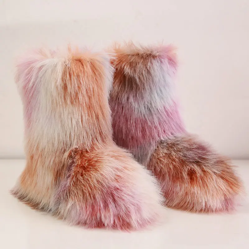

Spring New Tie-Dye Suede Snow Boots Autumn Winter Women's Outdoor Boots