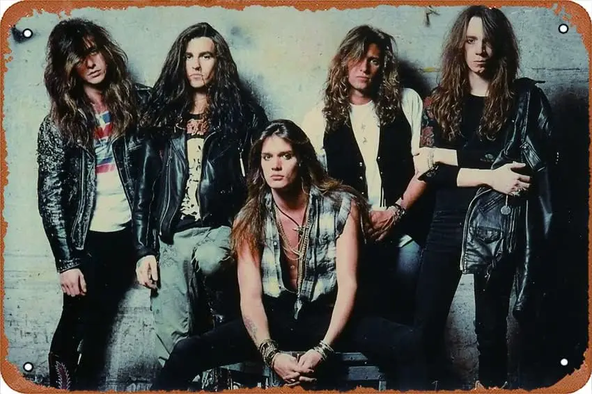 Skid Row Band Plakette Poster Metallschild Vintage Retro Wanddekoration