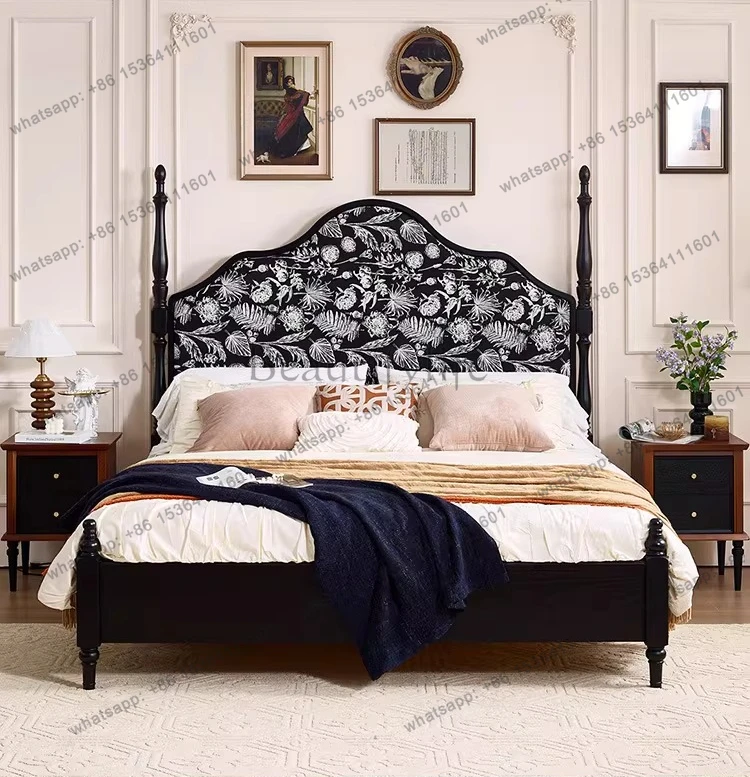 French retro wind soft bag bed goose paw ancient premium American soft bag bed 1.8 meters