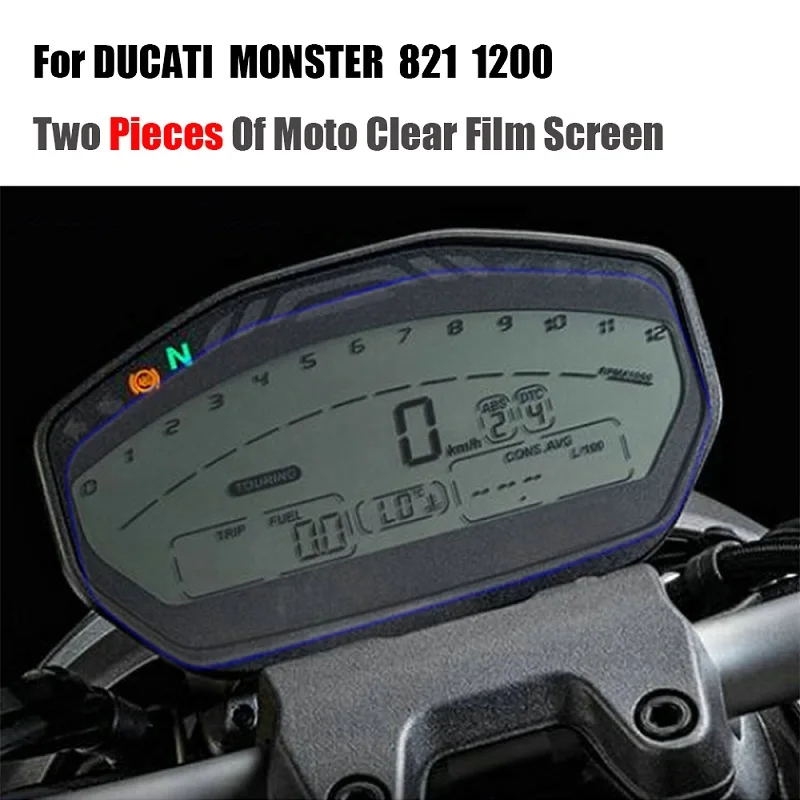 Motorcycle Transparent Crystal TPU Cluster Scratch Film Speedometer Screen Protector For Ducati Monster 797 821 1200