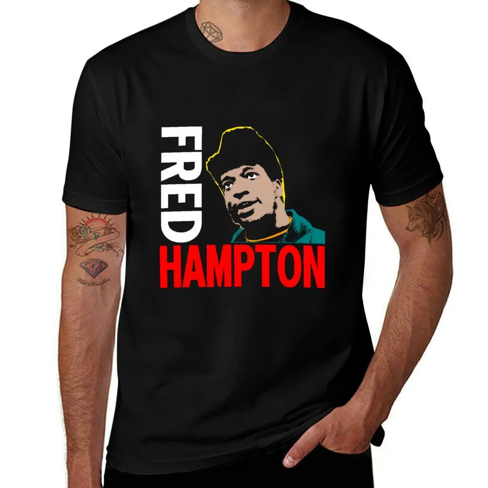 FRED HAMPTON T-Shirt Plus Size Non-Shrink T-Shirt
