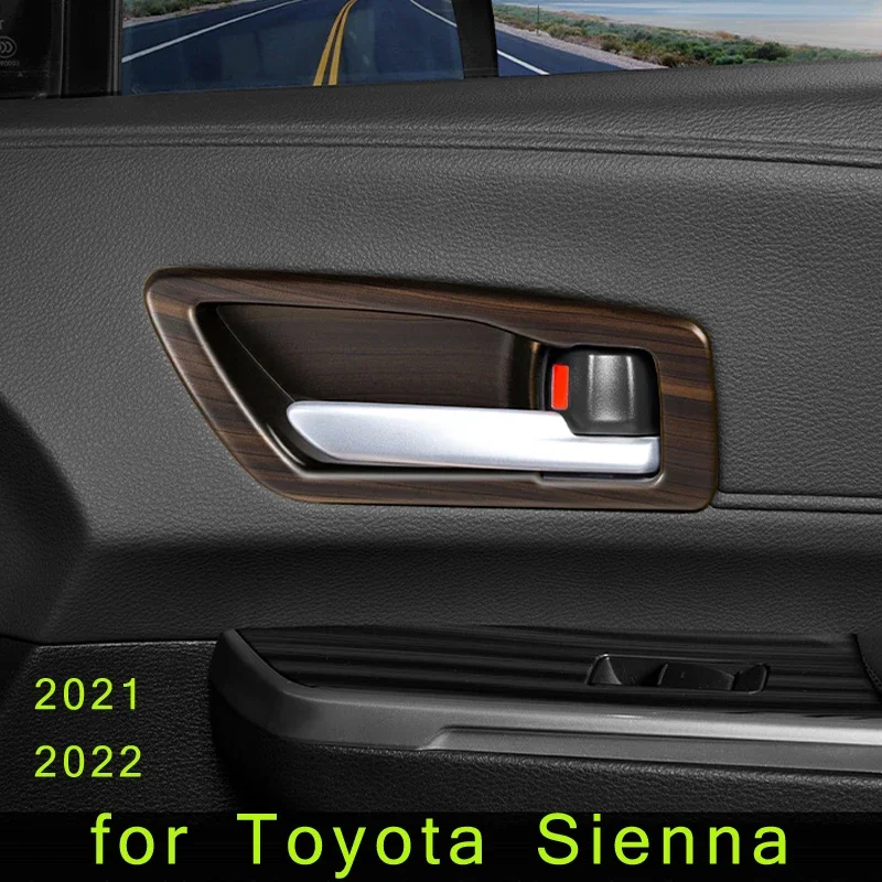 For Toyota Sienna XL40 2021 2022 Auto Car Accessories Door Handle Bezel Cover Sticker Gate Bowl Frame Trim Interior Decoration