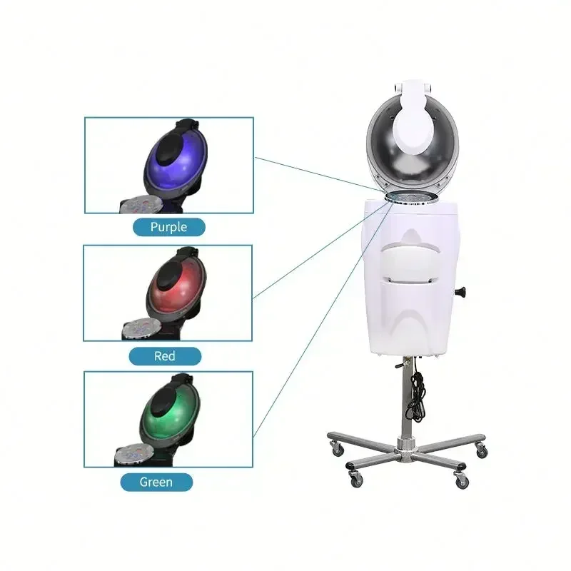 Electric O3 micro mist hair steamer  for salon salon 3 Colors LED Light Infrared Mist ozone evaporator