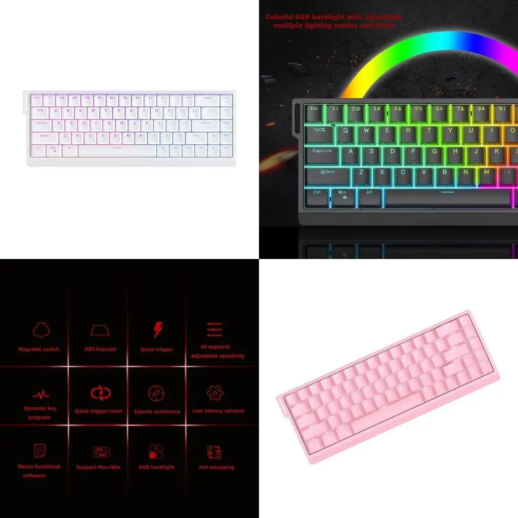 

652F Цветная механическая клавиатура Инновационные магнитные переключатели быстрое реакция эффективно