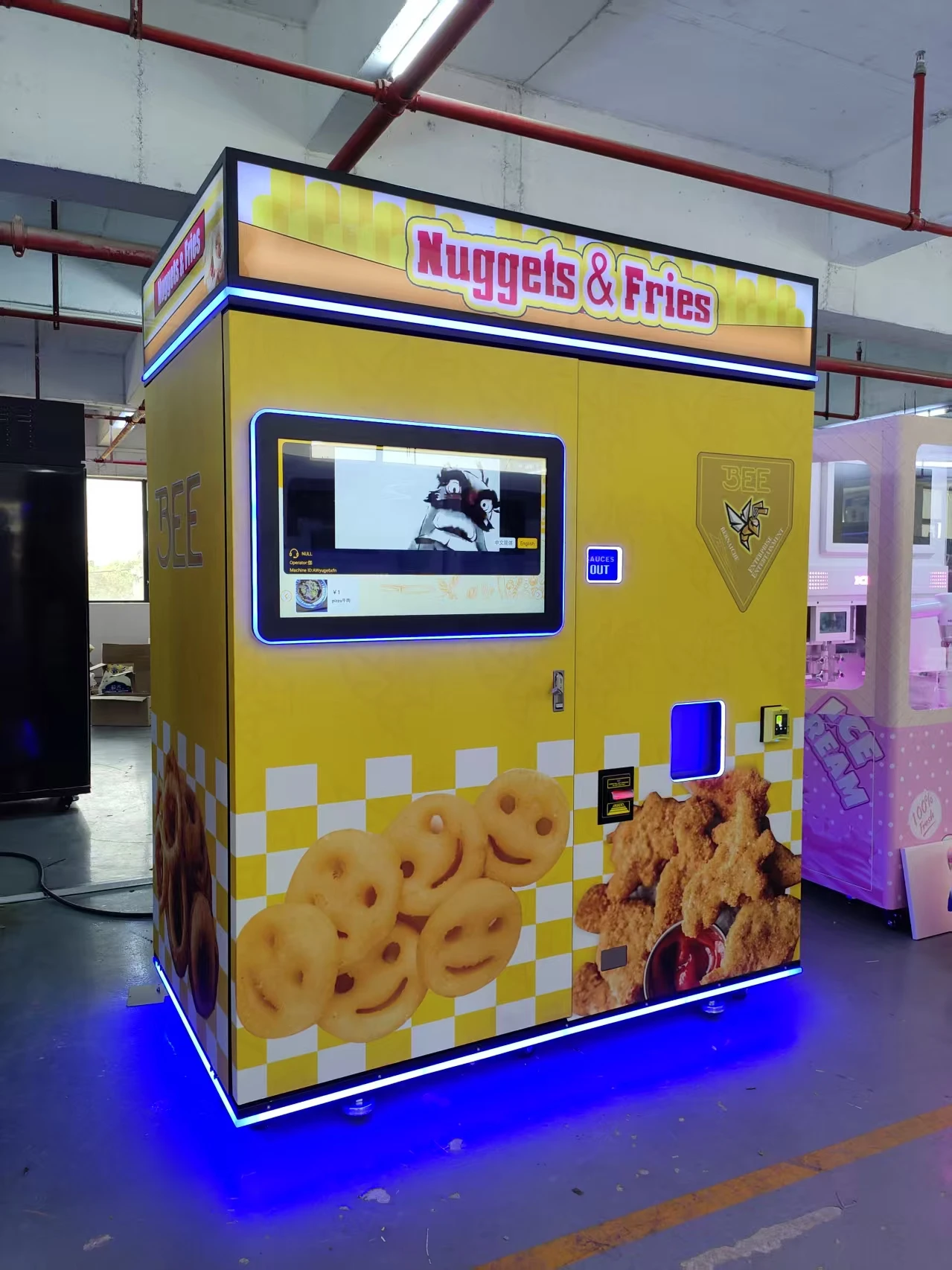 Fully Automatic French Fries Vending Machine 35 Second Potato Chips Dispenser 220v New Condition