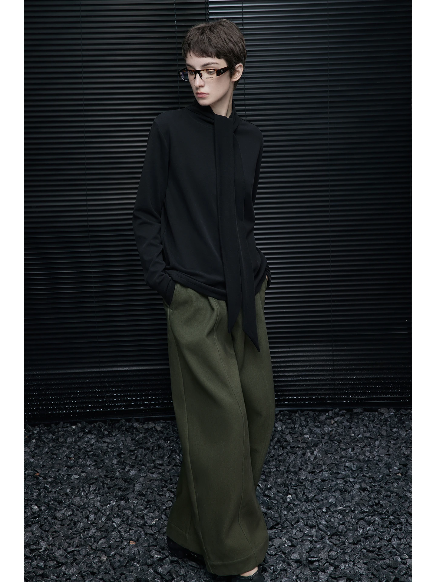 

Long Sve T-irt Women's Loose Fit High Collar Versatile Street Sle Cotton Blend Comfortable Winter Faion Top