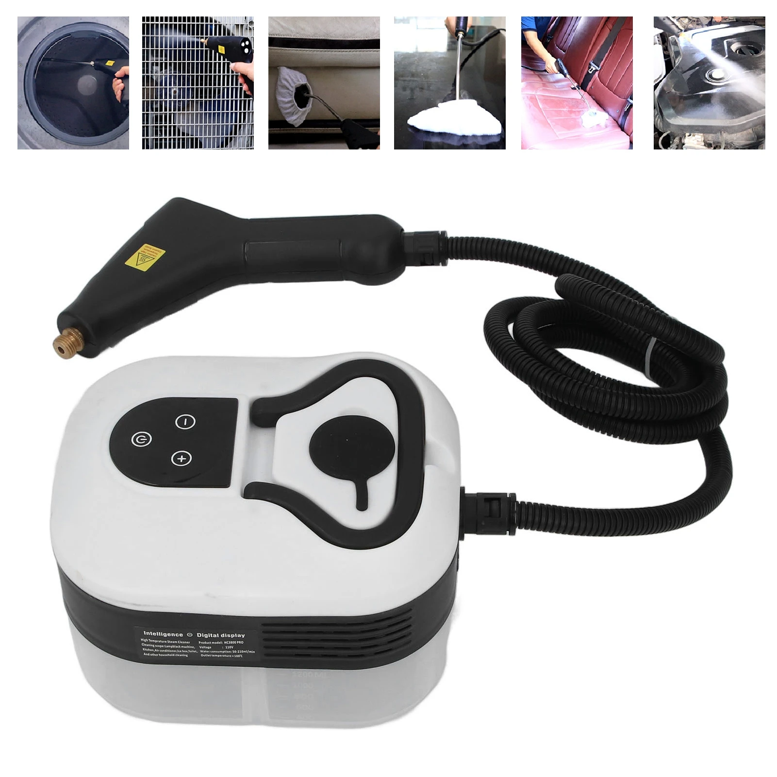 เครื่องอบไอน้ําแบบใช้มือถือ 50-210 มล./นาทีอเนกประสงค์แบบพกพาอุณหภูมิสูงแรงดันสําหรับเฟอร์นิเจอร์ภายในบ้านเสื้อผ้าโซฟา