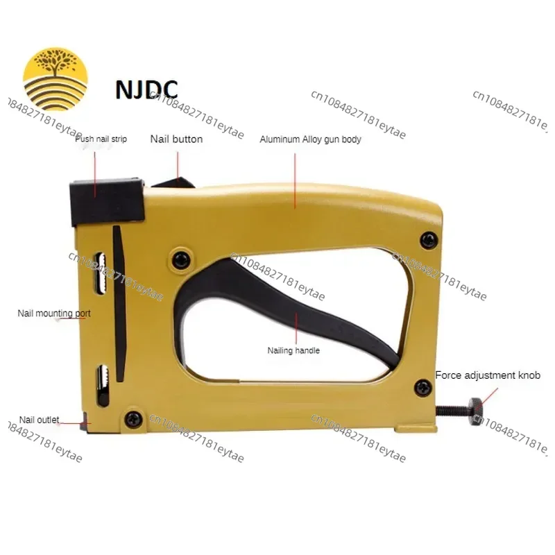 Furniture Interior Decoration Manual Nail Gun Leather Product HM515 Tools with 1000PCS, 5x15MM