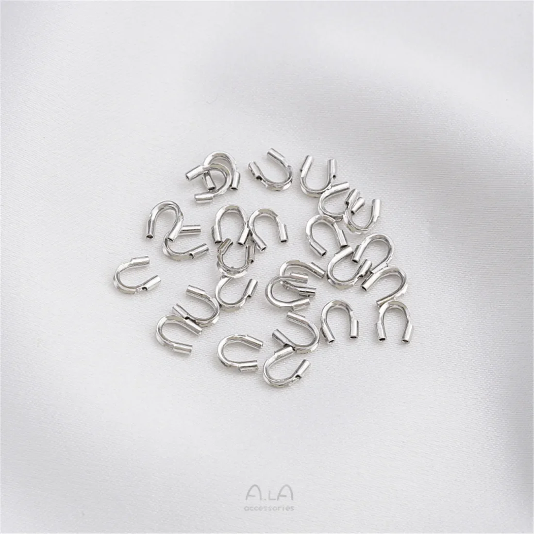 Hebilla de herradura en forma de U de alta calidad recubierta de oro de 14K, hebilla protectora de hilo, alambre de acero con cuentas, accesorios de bricolaje hechos a mano