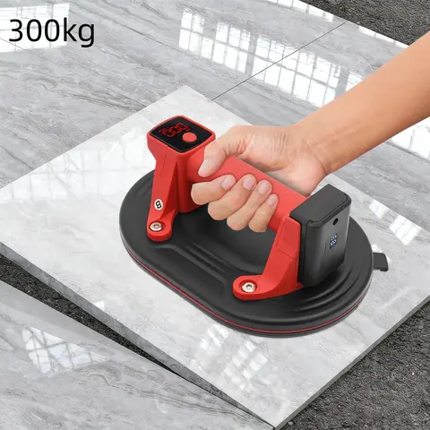 300kg Load Electric Vacuum Suction Cup Heavy Lifter Digital Display Granite Glass Tile Sucker Air Pump Lifting Tool with Battery