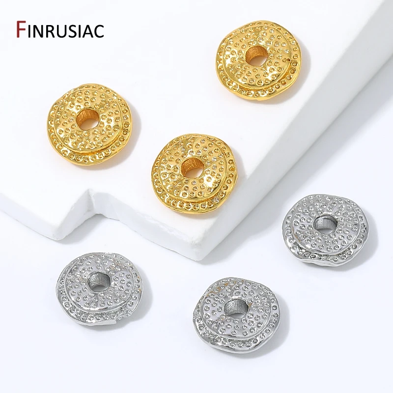18K vergoldete Messing-Wellenscheiben-Abstandshalter-Perlen, strukturierte flache Metall-Loose-Perlen für DIY-Armband-, Halsketten- und Schmuckherstellung – Detail 17