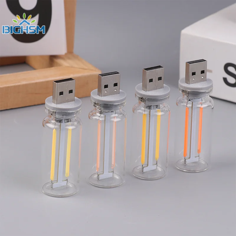 1PCS Retro USB LED Filament Touch Dimming Bulb 5V Retro LED Edison Bulb Night Light Camping Incandescent Decorative LED Lighting