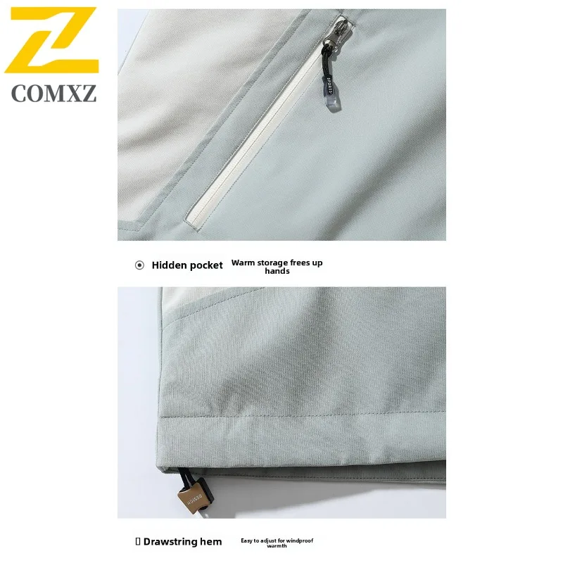 COMXZ سترة منتفخة مقاومة للبرودة سميكة دافئة وسيم التخييم مبطن سترة العمل عالية الجودة الشتاء الحشو ملابس للرجال