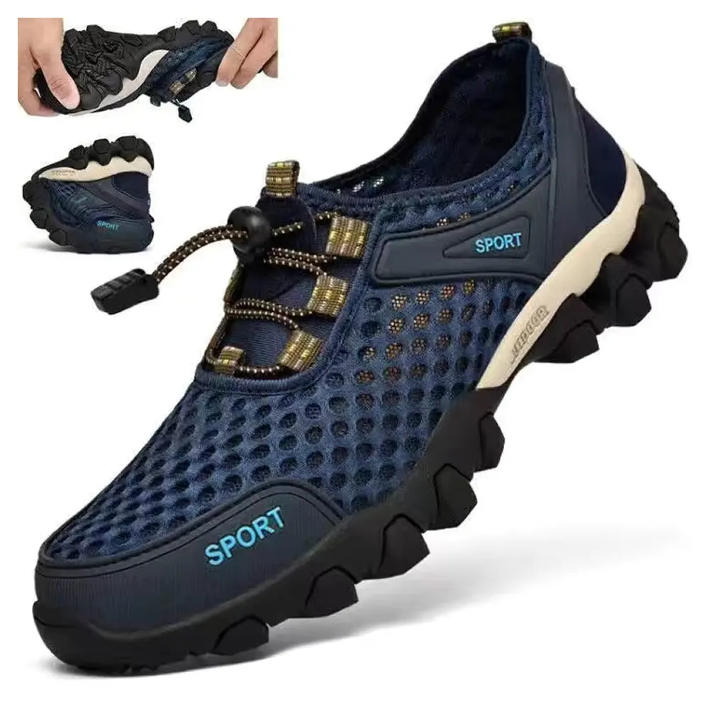 

Summer Men's Mesh Hiking Shoes Breathable Anti-Slip Wading Shoes Outdoor Running Sneakers Leisure Walking Footwear