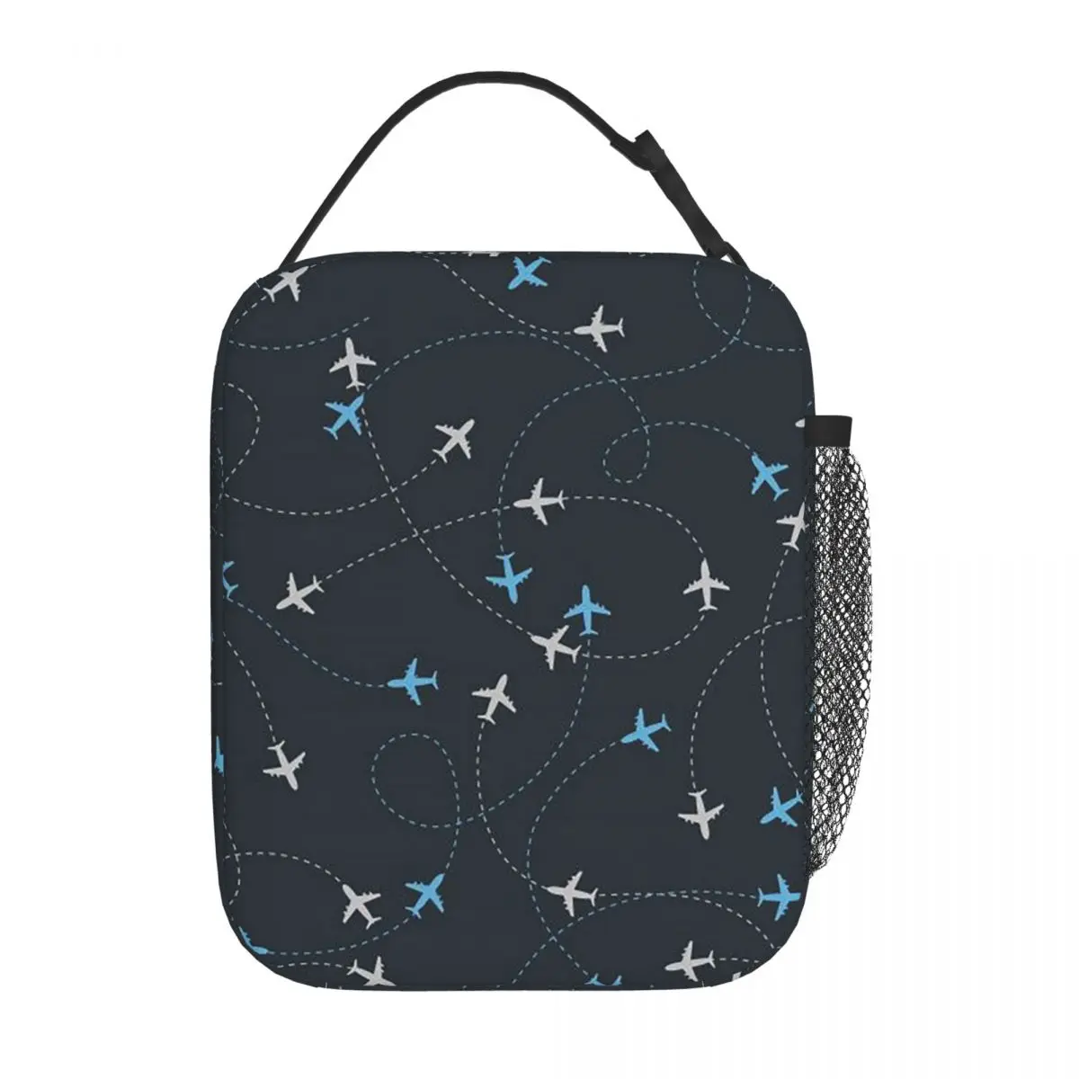 Airplane Flight Routes Captain Aviator Pilot (1) Insulated Lunch Bag Women Children Portable Food Boxes Thermal Lunch Box Tote