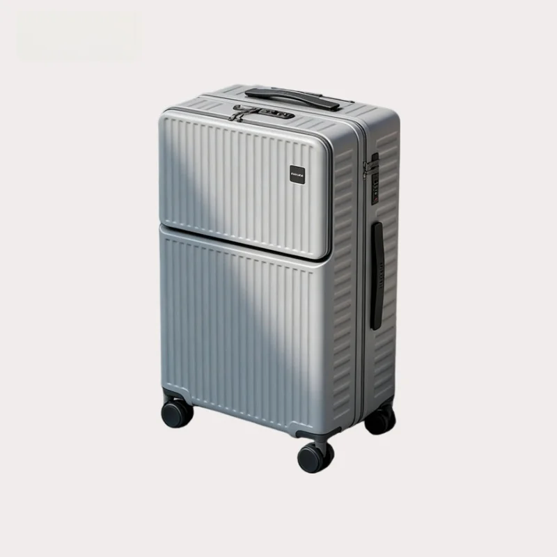 耐久性のある厚みのあるクロコダイル柄の荷物入れ、多機能フロントオープンキャリーオンスーツケース、旅行、ビジネス、レジャー用
