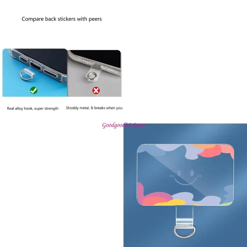 

Lanyard Patchs Phone Lanyard Tether Patches Tab with Metal Rings for Drop Protections Phone Strap Connector