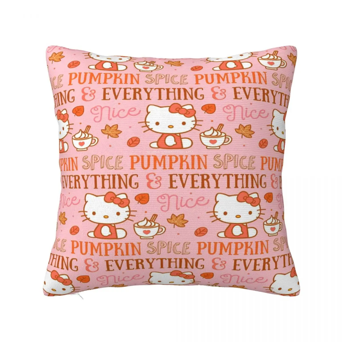 

Printed Official Hello Kitty Pumpkin Spice Everything Pillowcase Polyester Cushion Cover Gift Pillow Case Cover Sofa 45X45cm