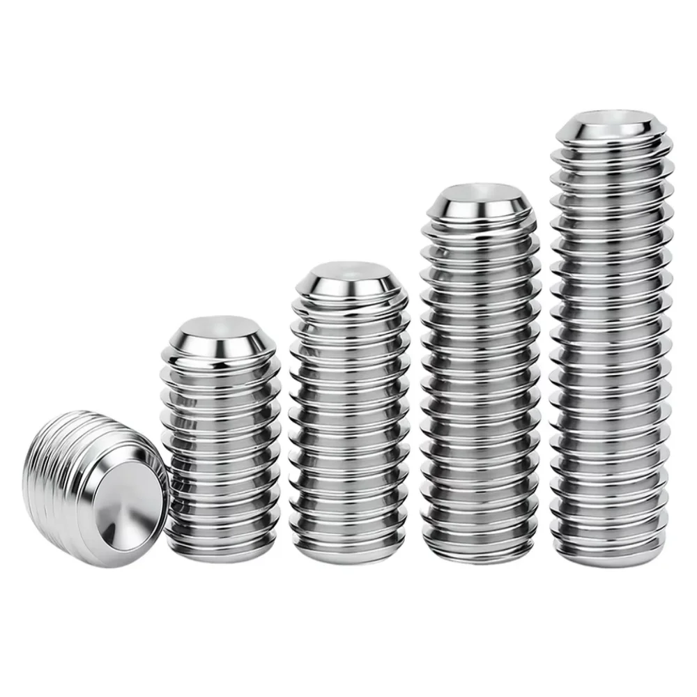 Grub Screws DIN916 Cup Point Hex Socket Set Screws, 304 Stainless Steel M3 M4 M5 M6 M8 M10 for Mechanical Fastening
