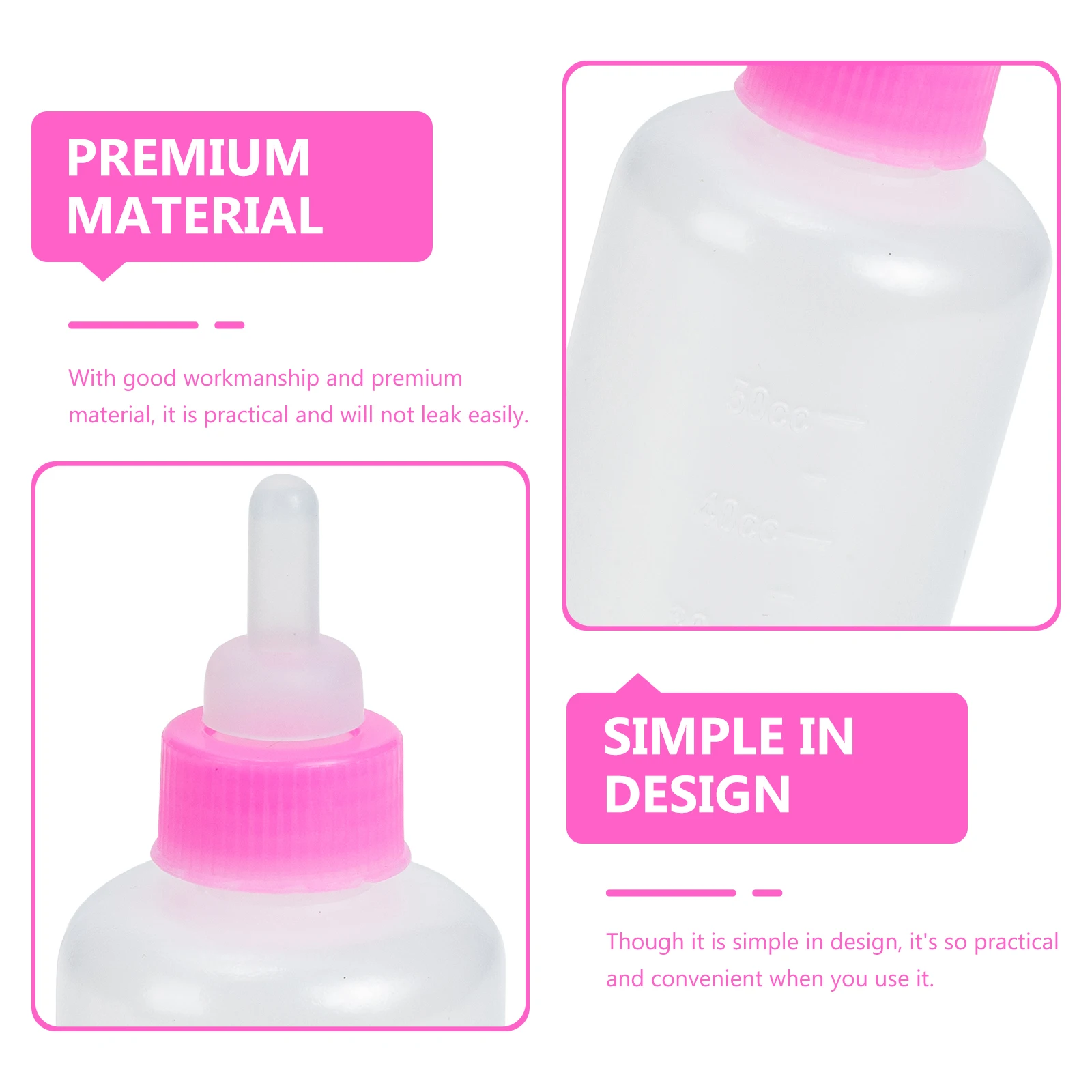 

3 Pcs Cat Milk Bottles Lightweight Portable For Newborn Puppies Hamsters Calves Dog Milk Bottles Pet Water Feeders Leak Proof