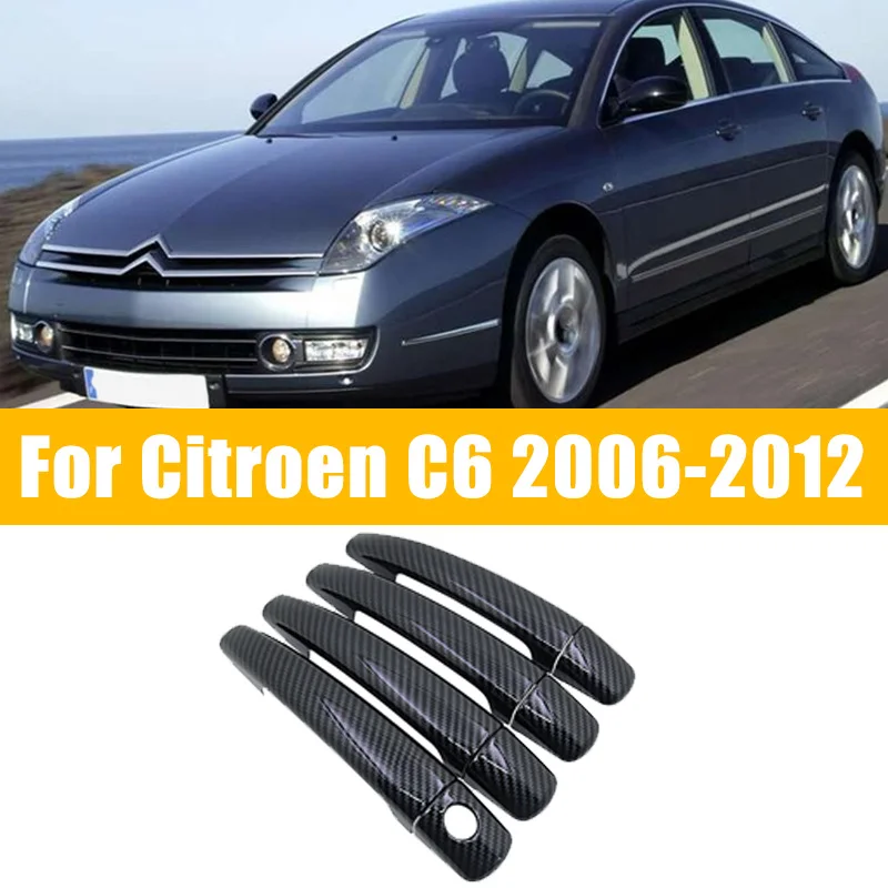 

Накладки на дверные ручки, хромированные, из углеродного волокна для Citroen C6 2006-2012 2007 2008 2009 2010, накладки на дверные ручки от царапин, автомобильные аксессуары