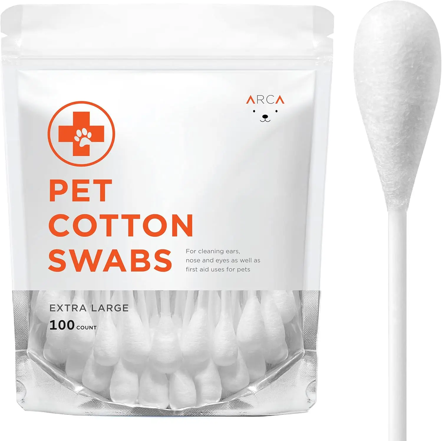 

Swabs for Dogs and Cats - Cat & Dog Ear Cleaner Long Cotton Swab - Extra Large Cotton Head, Cat & Dog Ear Cleaning Kit f