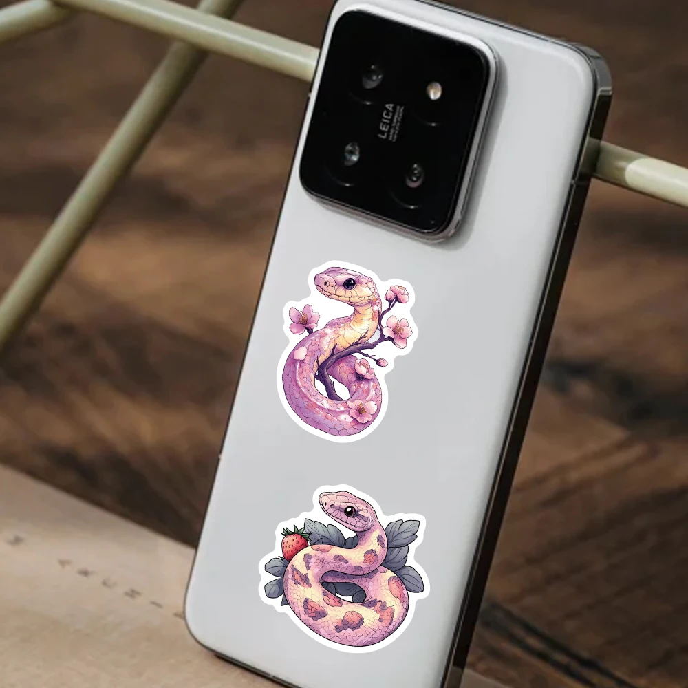 54PCS Ethereal Fantasy Snake Stickers Pack - Kawaii Floral Reptile Decals for Laptop, Water Bottle, Phone Case & Room Decor