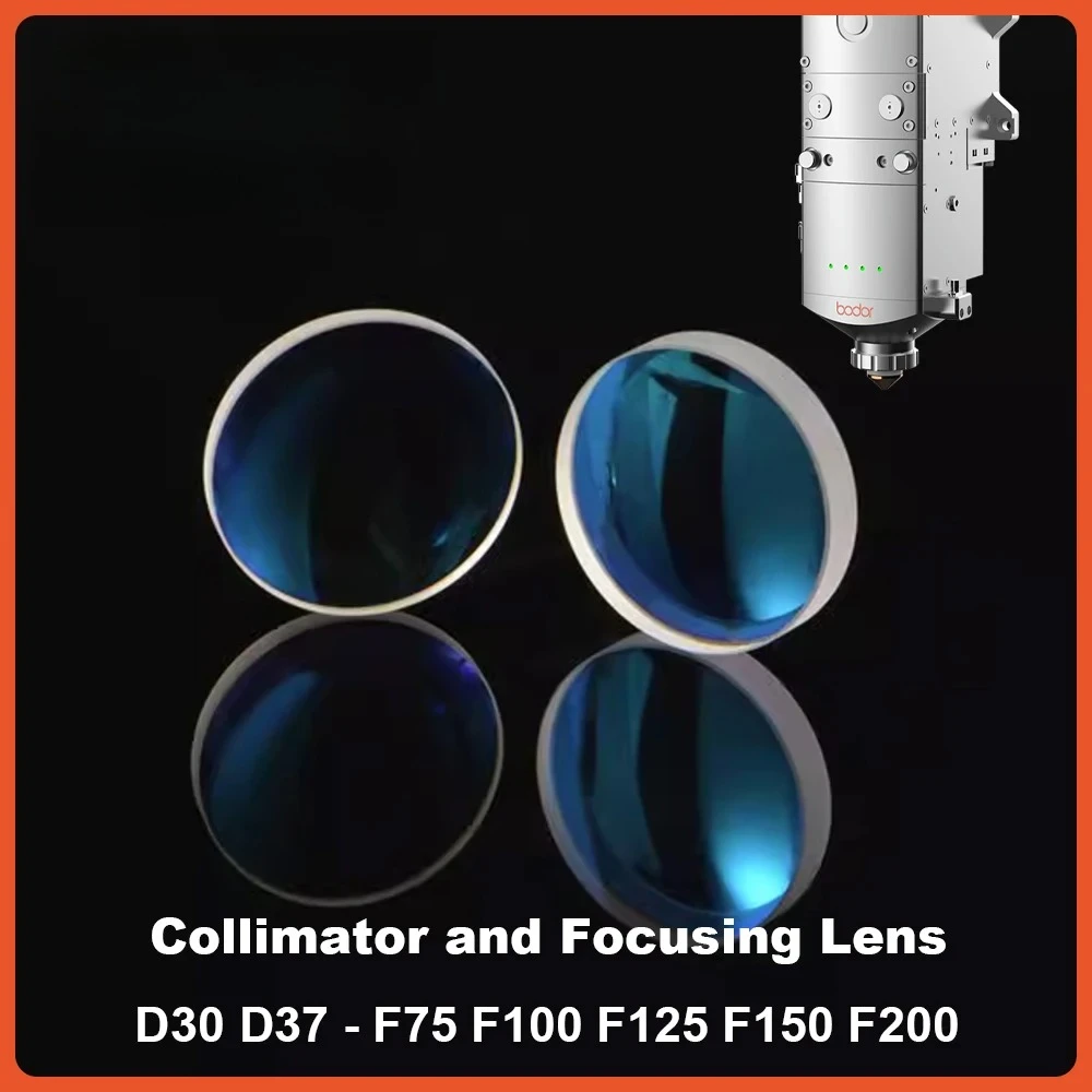 2pcs Bodor Collimator Lenses and Focusing Lenses D30 D37 F75 F100 F125 F150 F200 for Bodor Laser Cutting Head