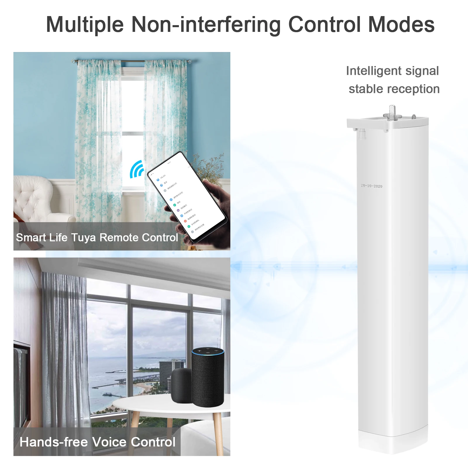 Tuya WIFI Intelligent Curtain Blind Switch Electric Motorized Curtain Roller Shutter Control Switch Remote Control Curtain Motor