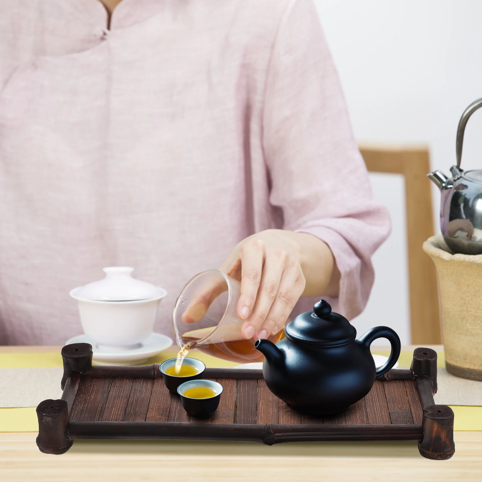 

Cup Holder Teacup Display Stand Breakfast Chinese Tray Storage Rack