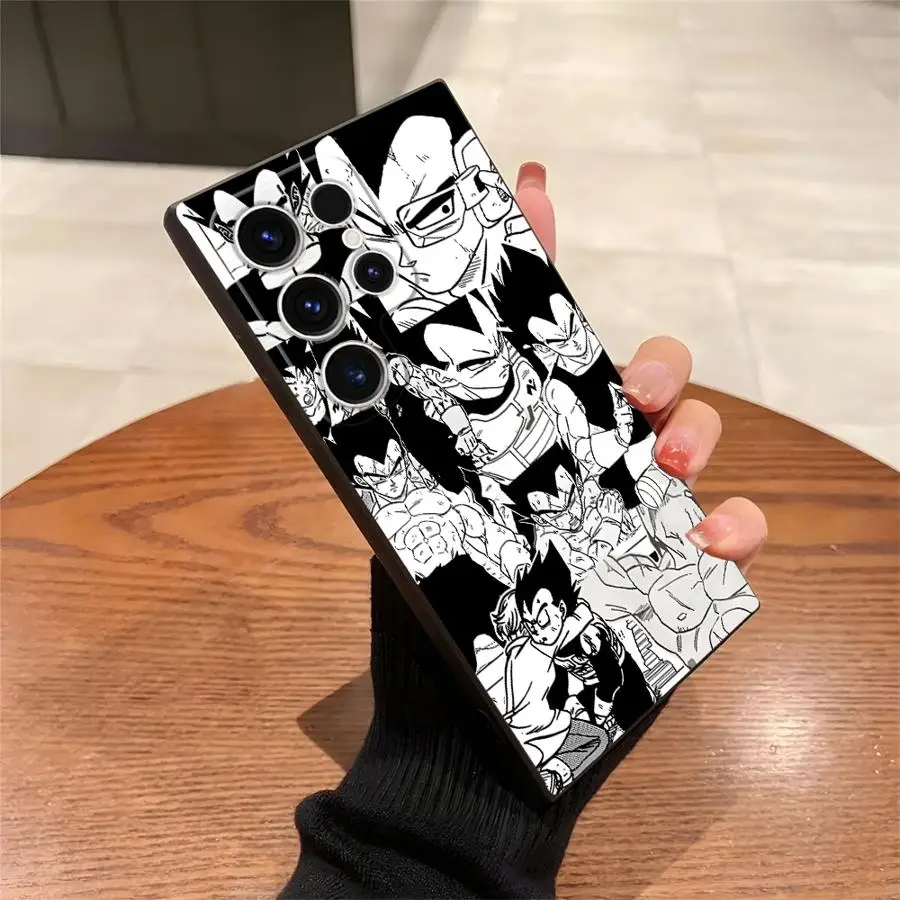 Schwarze weiche Handyhülle für Samsung Galaxy S24 Plus S25 Edge S23 Ultra S20 S21 FE Dragon Ball Vegeta Comics